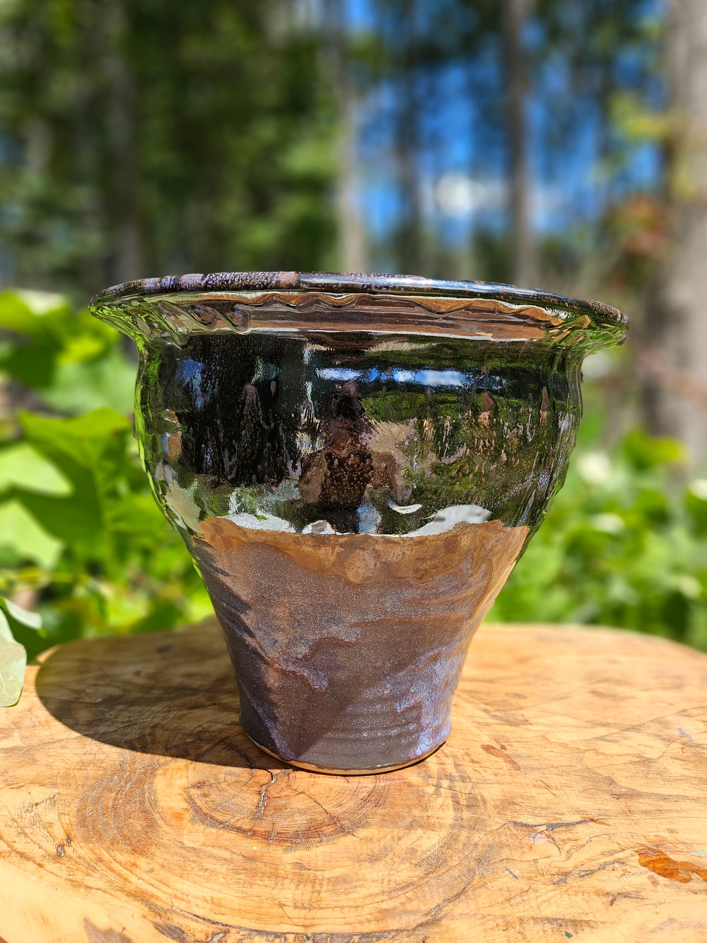 Large Blue and Black Vase