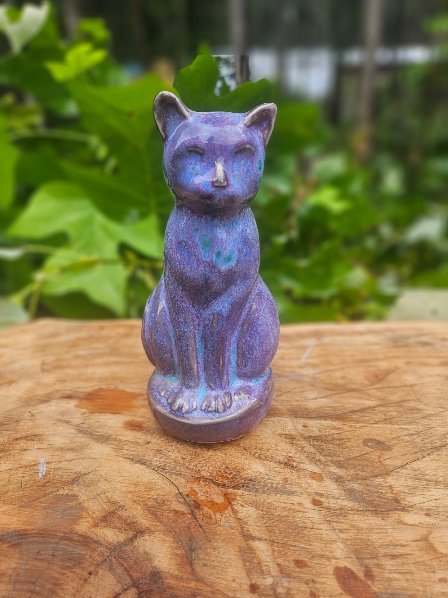 Purple Cat Statue