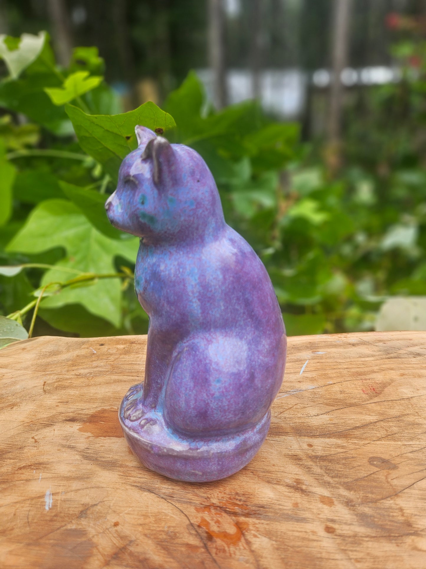 Purple Cat Statue
