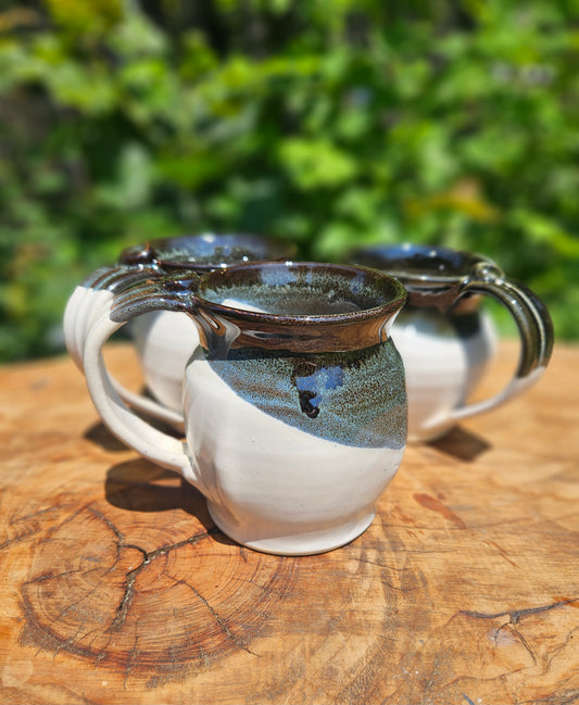 Green and White Coffee Mugs