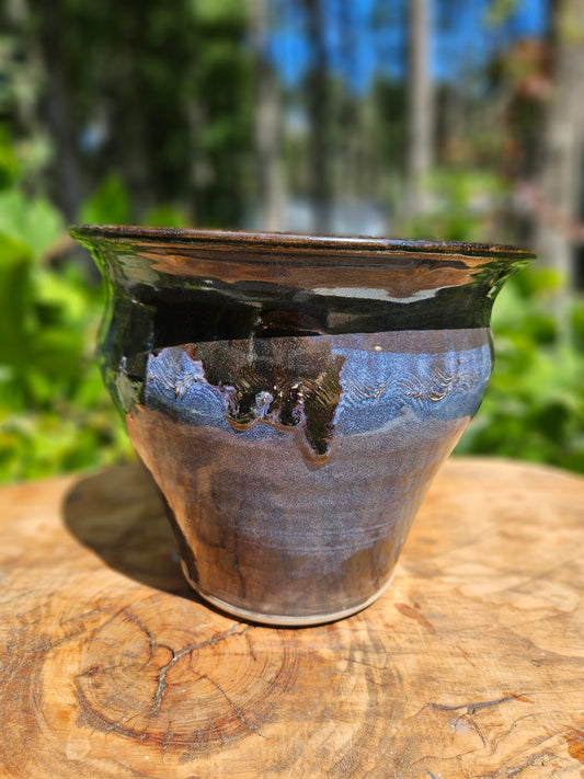 Medium Sized Blue and Black Vase