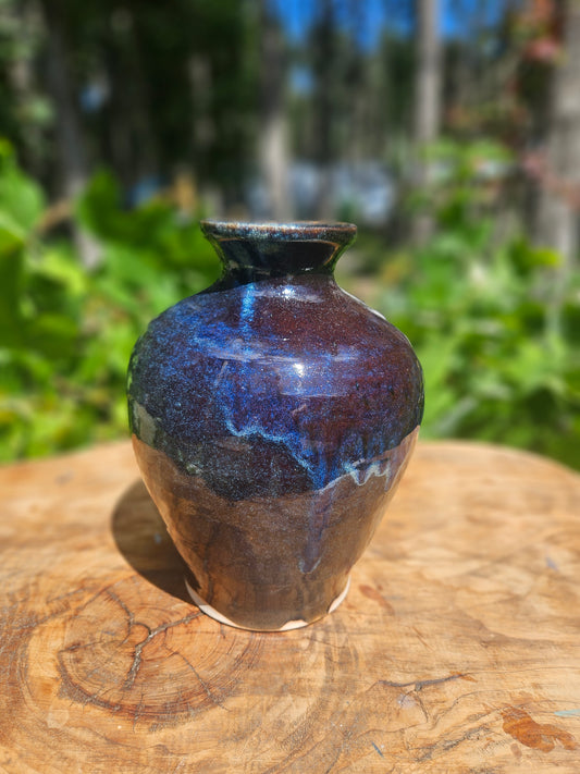 Small Blue and Black Vase