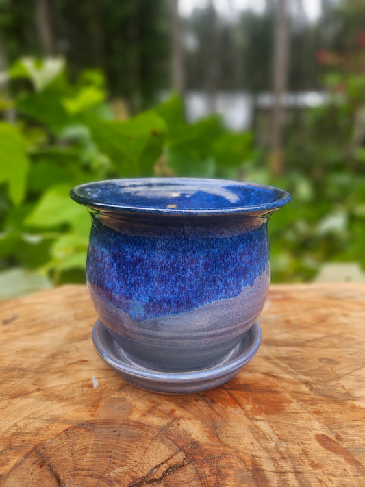 Medium Sized Blue and Purple Planter