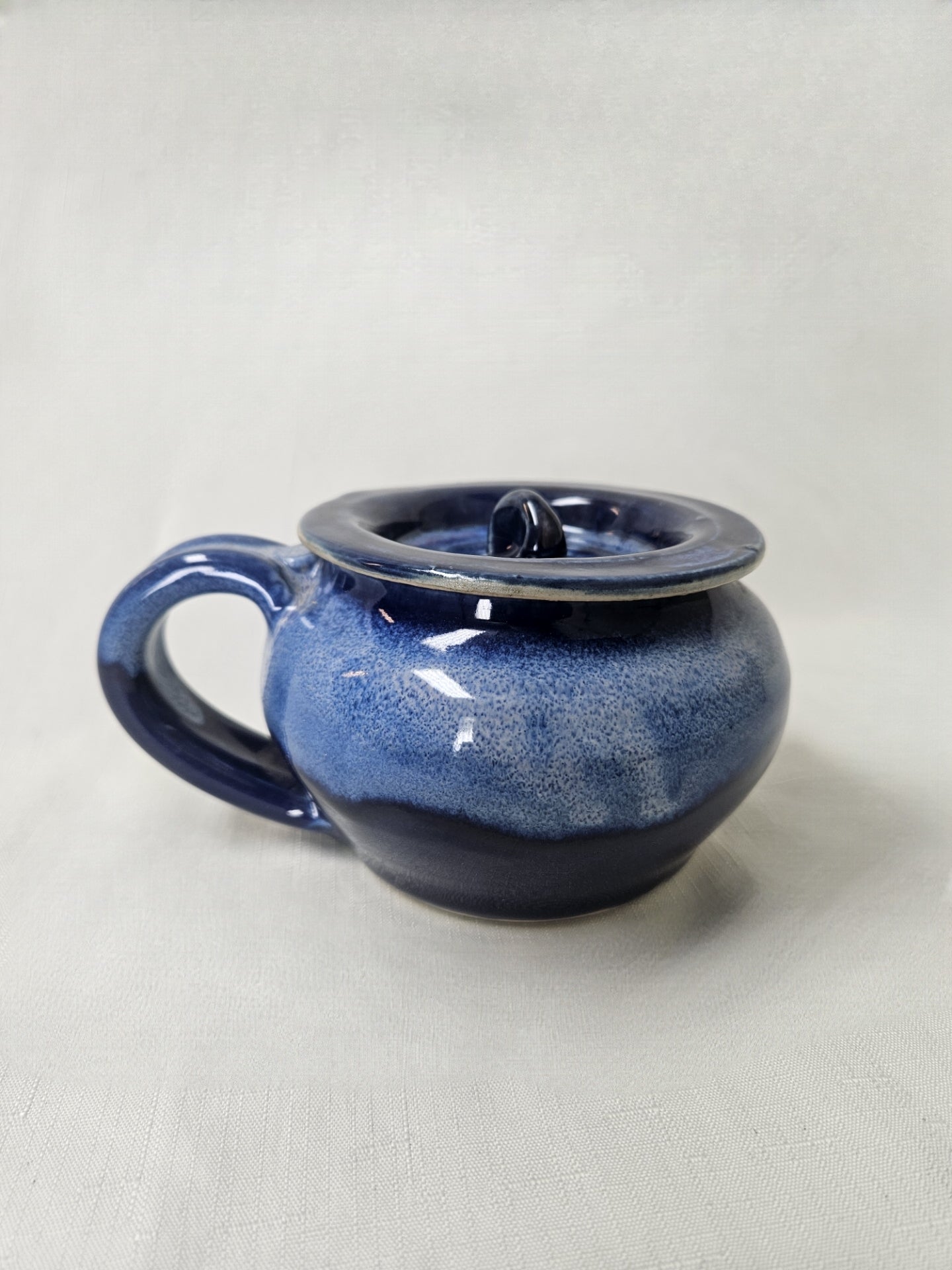 B14 - Blue Sugar Dish with Lid