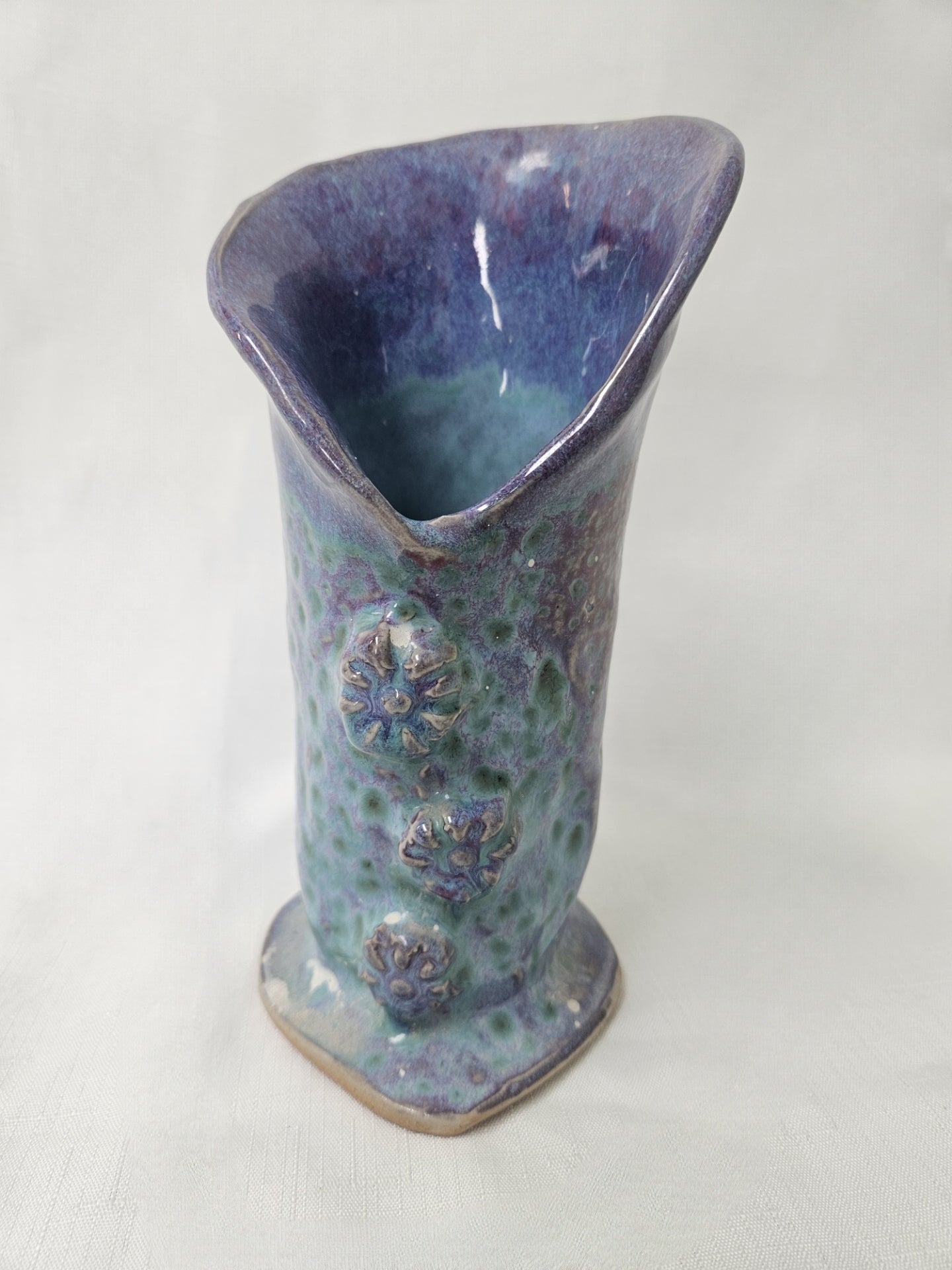 V22 - Tall Green and Purple Vase