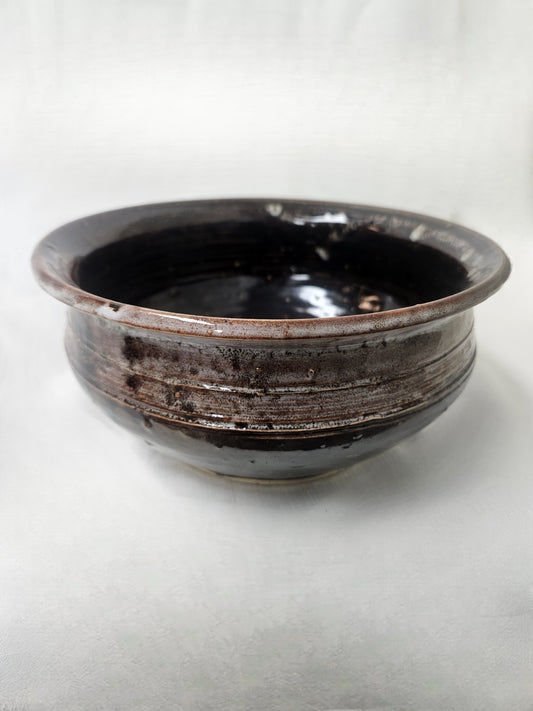 B80 - Large Brown and Black Serving Bowl