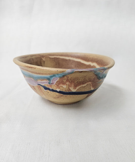 B33 - Beige and Color Drip Bowl